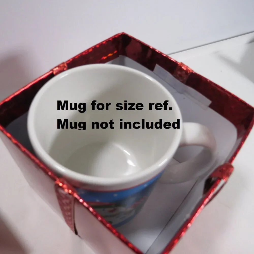 Red Holographic Gift Box, Bow, & Gift Tag (Fits most Ceramic Coffee mugs)